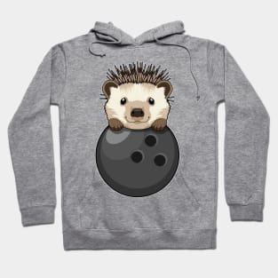 Hedgehog at Bowling with Bowling ball Hoodie